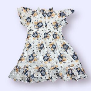 Janie and Jack Floral White and Navy Dress